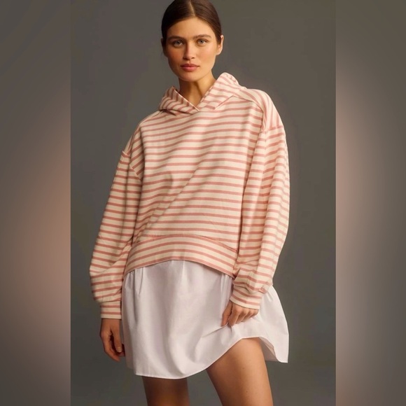 Anthropologie Pilcro Hoodie Shirt Layered Mini Dress - Picture 1 of 17